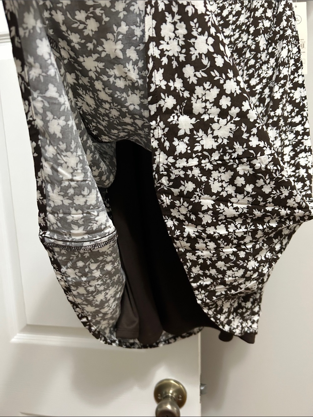 Brown Floral Square-Neck Mini Dress, NEW - Picture 8 of 9